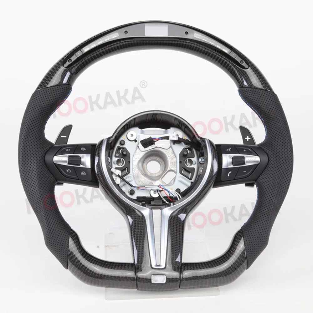 

Custom Alcantar-a Carbon Fiber Led Steering Wheel For Bmw M1 M2 M3 M4 M5 M6 F10 F18 F11 F12 LED