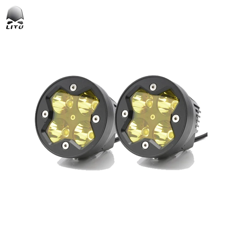 2020 LITU Auto Lighting System 40W LED Work Lights 3 inch Motorcycles Projector Offroad LED Yellow White Fog Light for Truck ATV