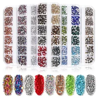 

12-pack flat-bottomed nail art magic color rhinestone nail decoration shiny glass drill nail supplies