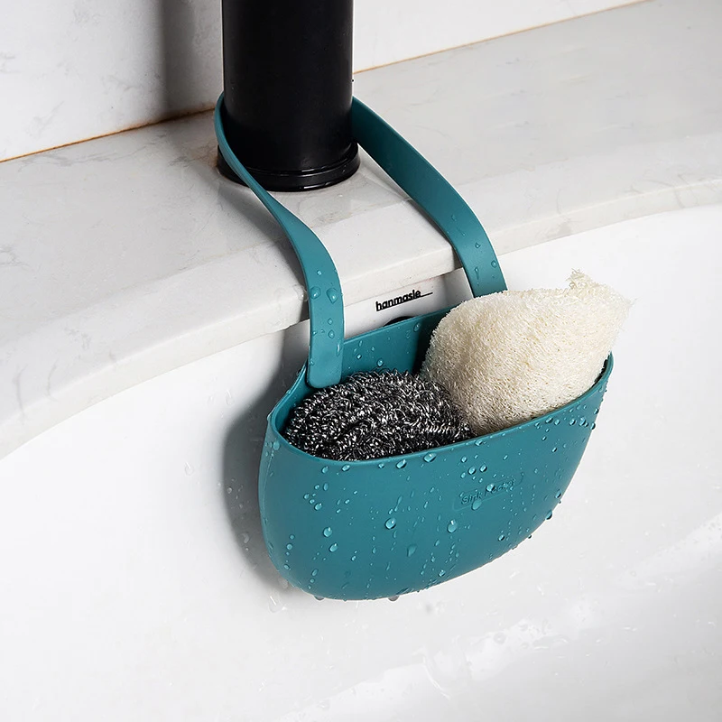 

Kitchen Sponge Draining Organizer Food Waste Faucet Storage Hanging Bag Strainer Basket