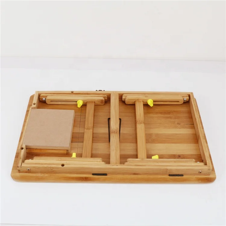 
Modern Bamboo Wooden Computer Desk Folding Laptop Stand in Bed iPad/Tablet 