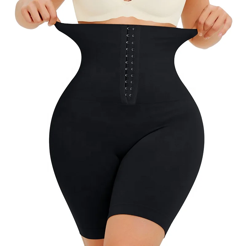 

women high waist thigh slimmer seamless pant shaper waist trainer sweat shorts tummy and hip lift pants