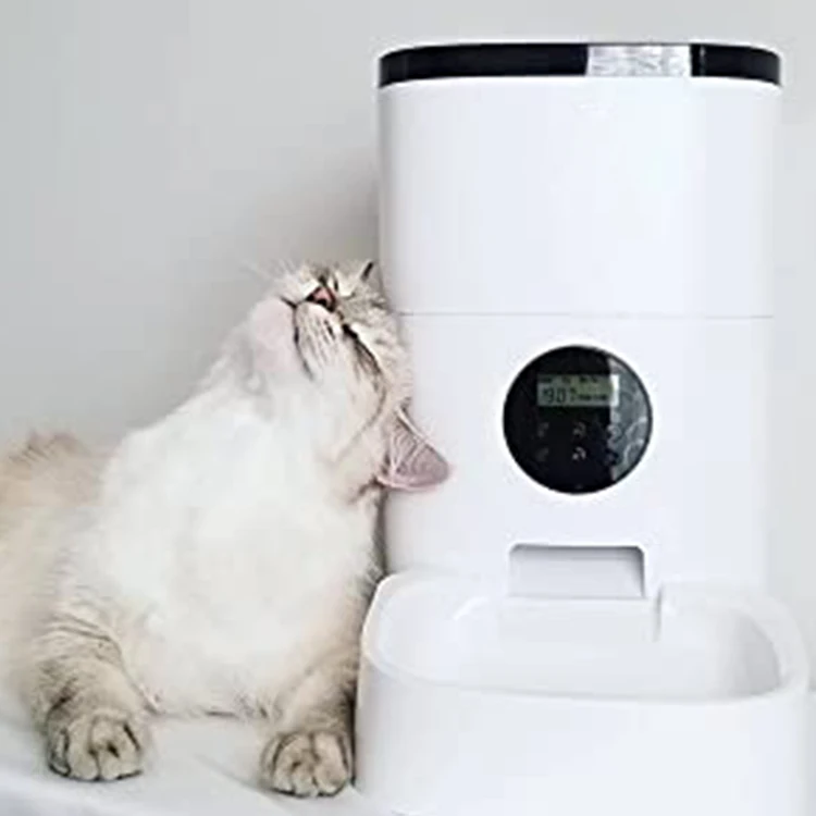 

Everich pet supplier Feed Pet Automatic Feeder Bowl Cat Dog food Feeder Charging Storage Long Standby Food Safety, White