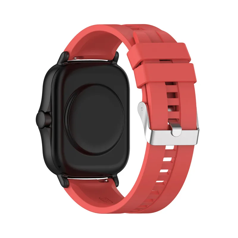 

With silver buckle  smart watch band spring bar rubber silicone strap for Amazfit GTS 2e / GTS2 / GTS2mini