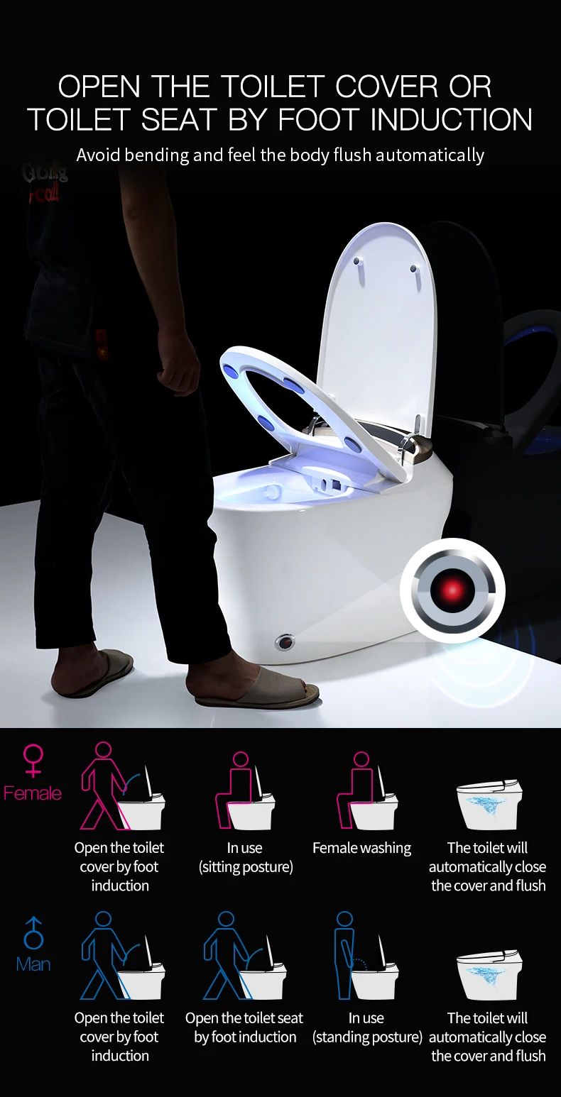 Bathroom intelligent toilet wc smart toilets electric one piece bidet toilet at cheap price