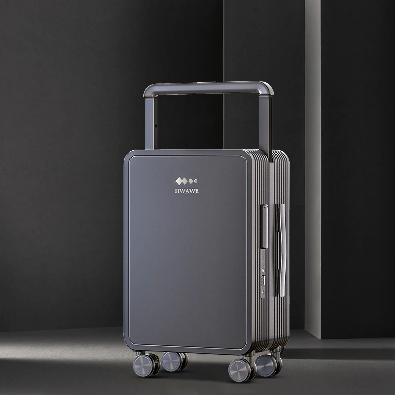 

2020 suitcase with ride with TSA lock and wide trolley PC Printed logo Trolley Travel Luggage, Red or customized color