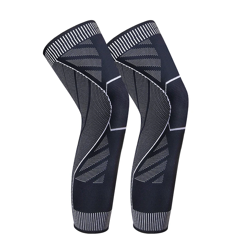 

Customized Calf Leg Sports Knee Protector Basketball Compression Sleeve Wraps Anti-slip Long Knee Support Brace, Black/customized