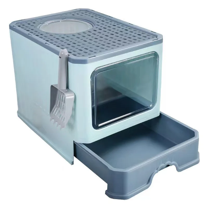 

Plastic Anti-Splash Large Space Skylight Easy to Clean Cat Toilet Cat Litter Box