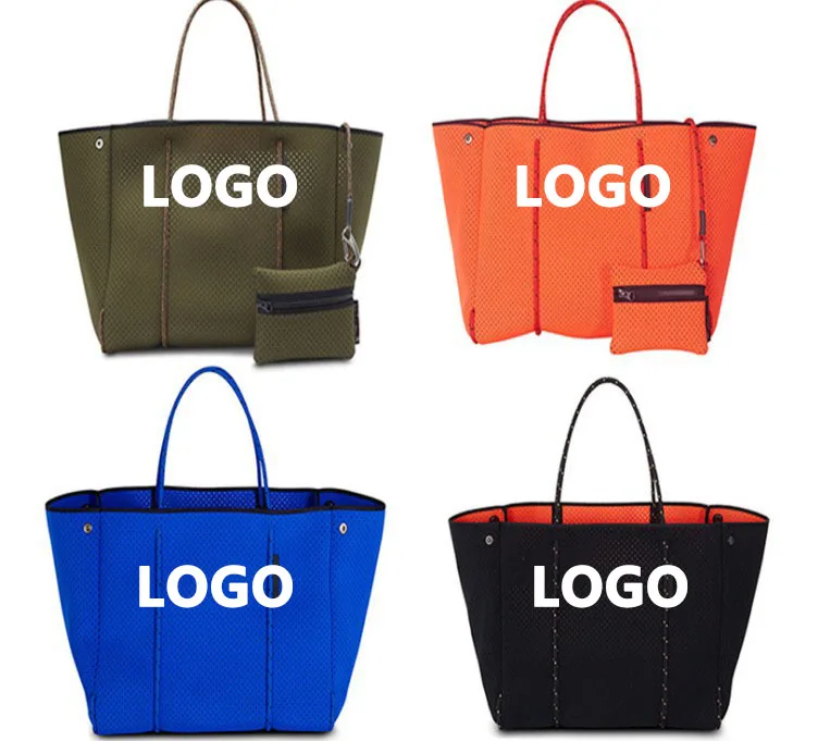 

Factory neoprene bag Summer beach tote large capacity handbag shopping bag neoprene tote bag custom from china