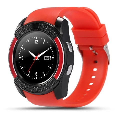 

V8 Smart Band Watch Touch Screen With Camera SIM Card Slot Waterproof Smart Fitness Watch For Men, Black white