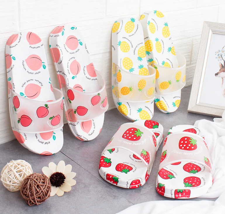 

Wholesale fruit slippers beach sandals new outdoor PVC women's shoes