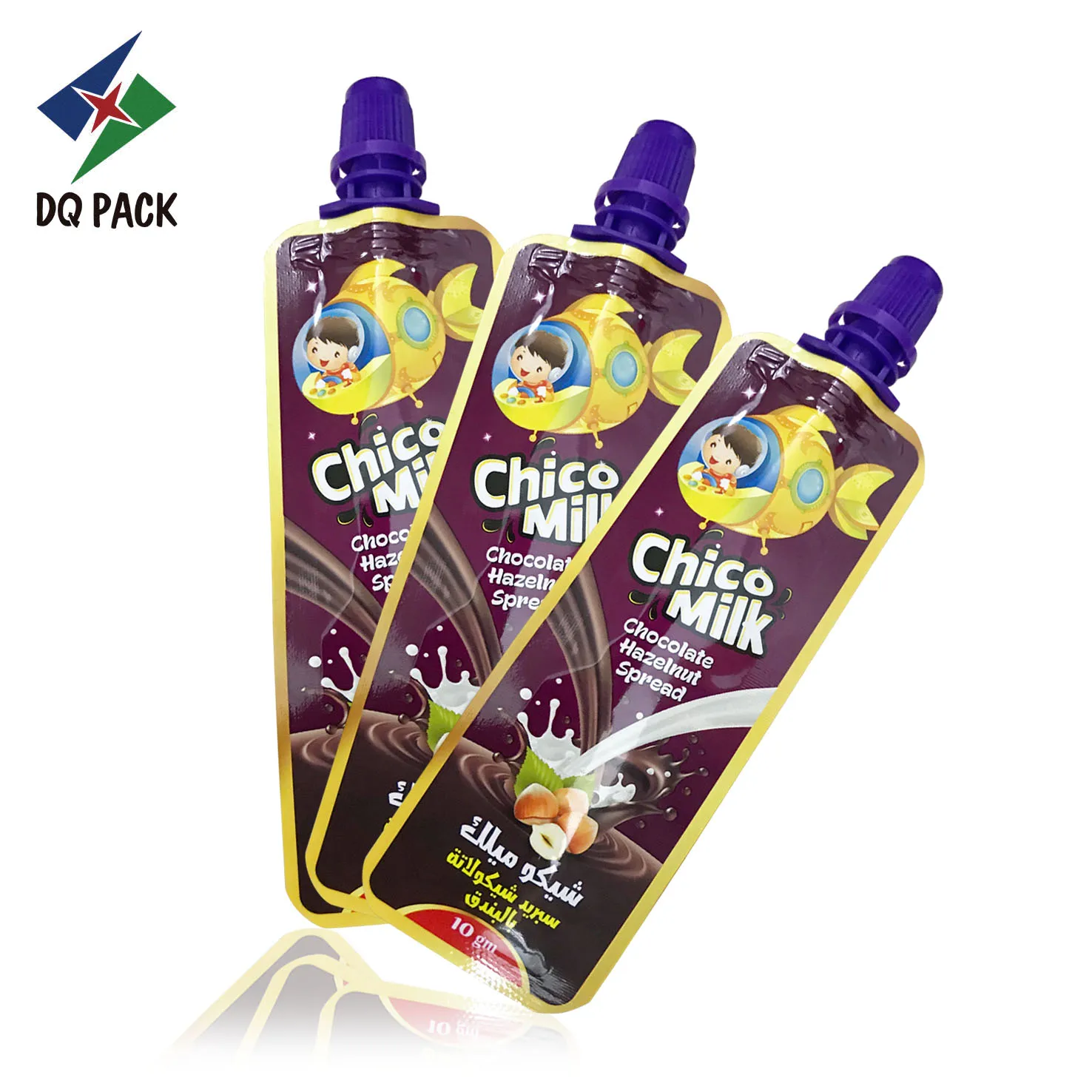 DQ PACK Customized Doypack Manufacturer spout pouch for chocolate food pouch