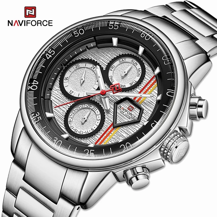 

NAVIFORCE 9184 Brand Men Watches Business Quartz Watch Men's Stainless Steel Band Waterproof Date Wristwatches Relogio Masculino