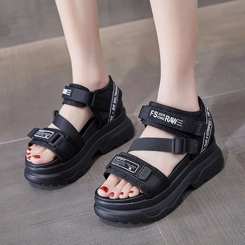 

2021 HAPPY CHINA Popular Women thick sole fashion sandal Summer platform shoe sandal foreign trade large size lady sandal