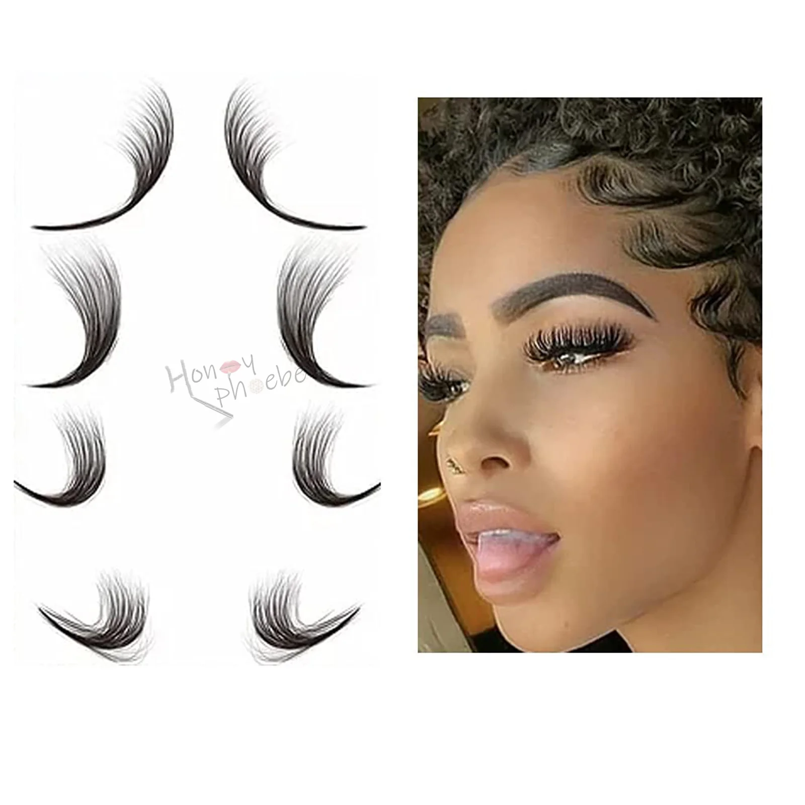 

Honey phoebe cosmetic bangs edge hairline tattoo stickers European American popular style temporary baby hair tattoo edges