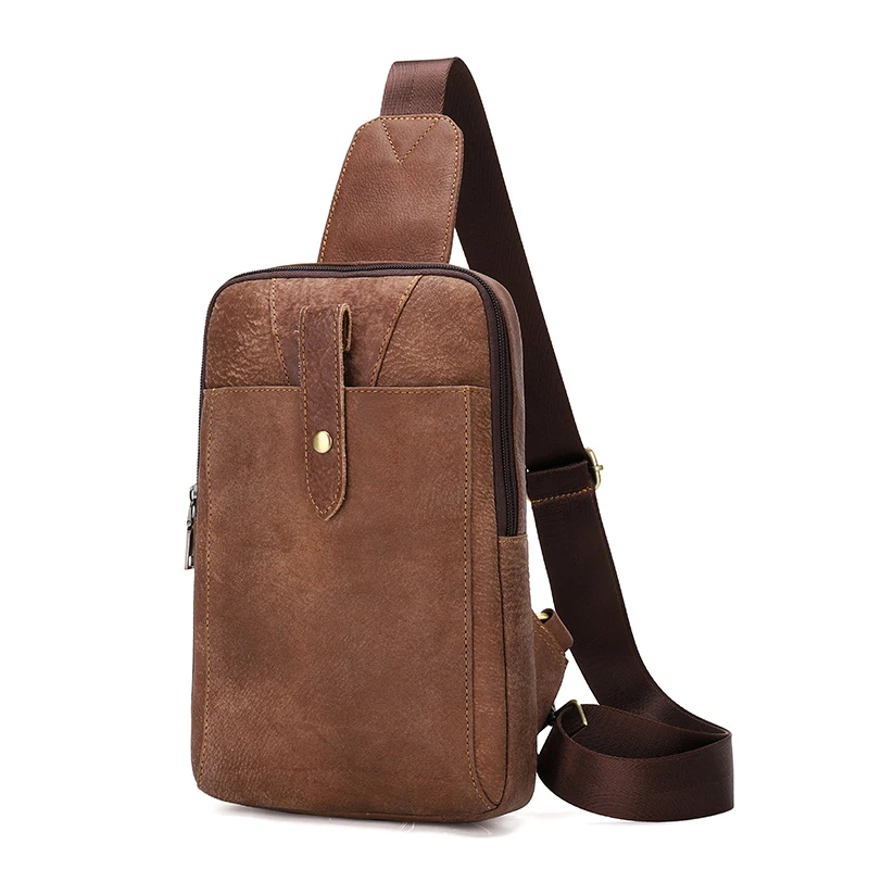 

High Quality Men Casual Fashion PU Leather Shoulder Bag New Arrival Men Chest Bag Messenger Bags