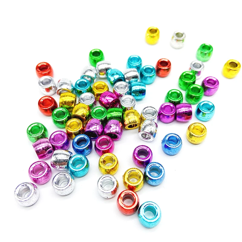 Plating Pony Beads Plastic Big Large Hole Beads Transparent Wholesale 6