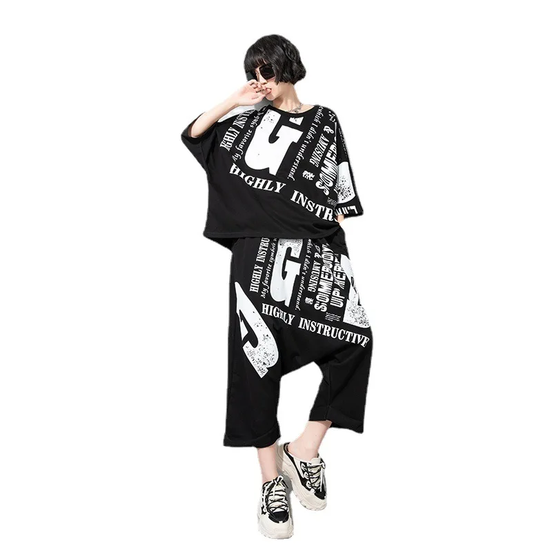 

Plus size women's 2021 summer new printed personality short-sleeved T-shirt women's top