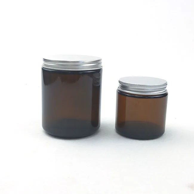 Airtight 16oz 8oz Amber Glass Jar With Metal Lid Buy Jar Amber Glass