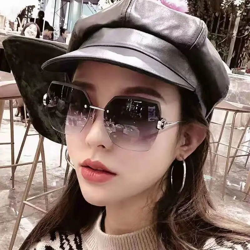 

Purple Ray Band Polarized Luxury 2021 Rimless Glasses Sunglasses For Woman