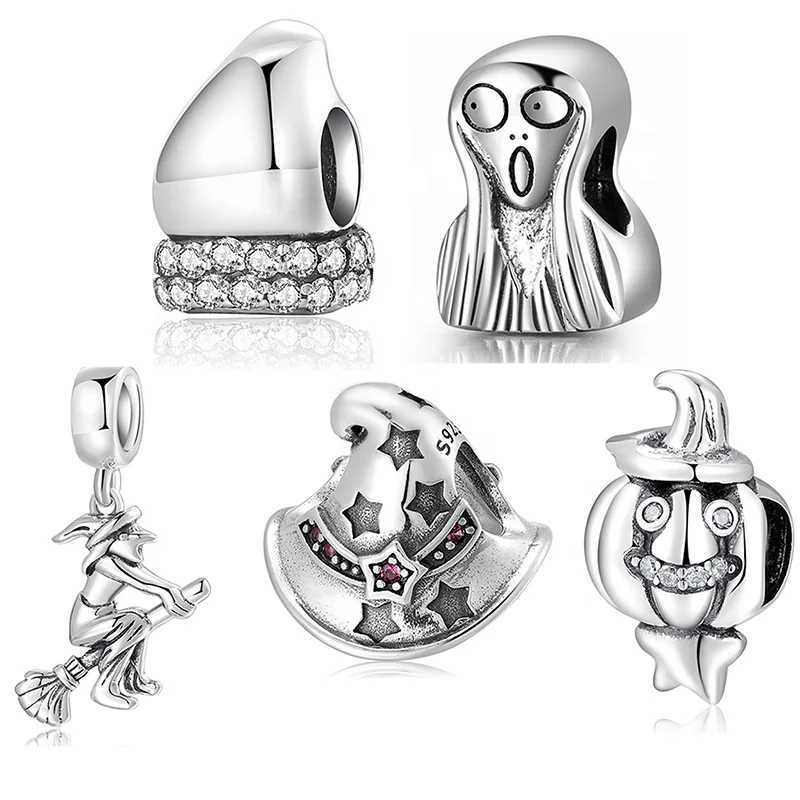 

Real 925 sterling silver fairy tale Magical Witch with Broom Charms fashion Pendants fit Necklaces Bracelet Halloween Hot Sale