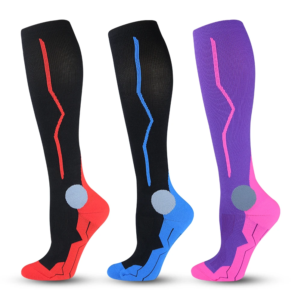 

Professional Sport Fashion nylon slim knitted compression socks, Custom color