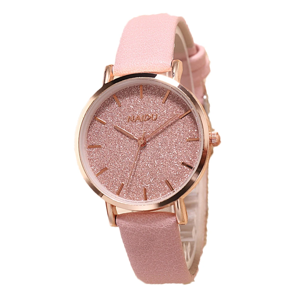 

NAIDU Brand Watch Peeler Strap Starry Sky Dial Scale Display Female Quartz Watch, As picture