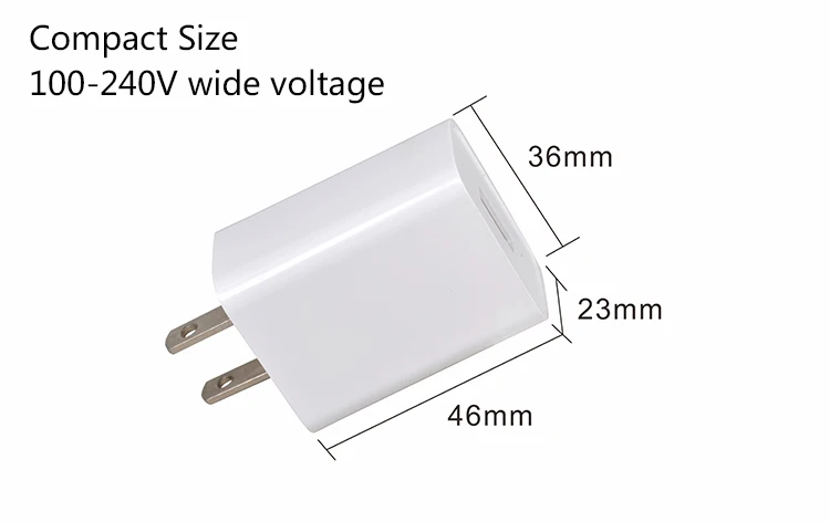 
High Quality US EU Plug 5V 2.1A Travel Charger 1 USB Socket Mobile Power Adapter 