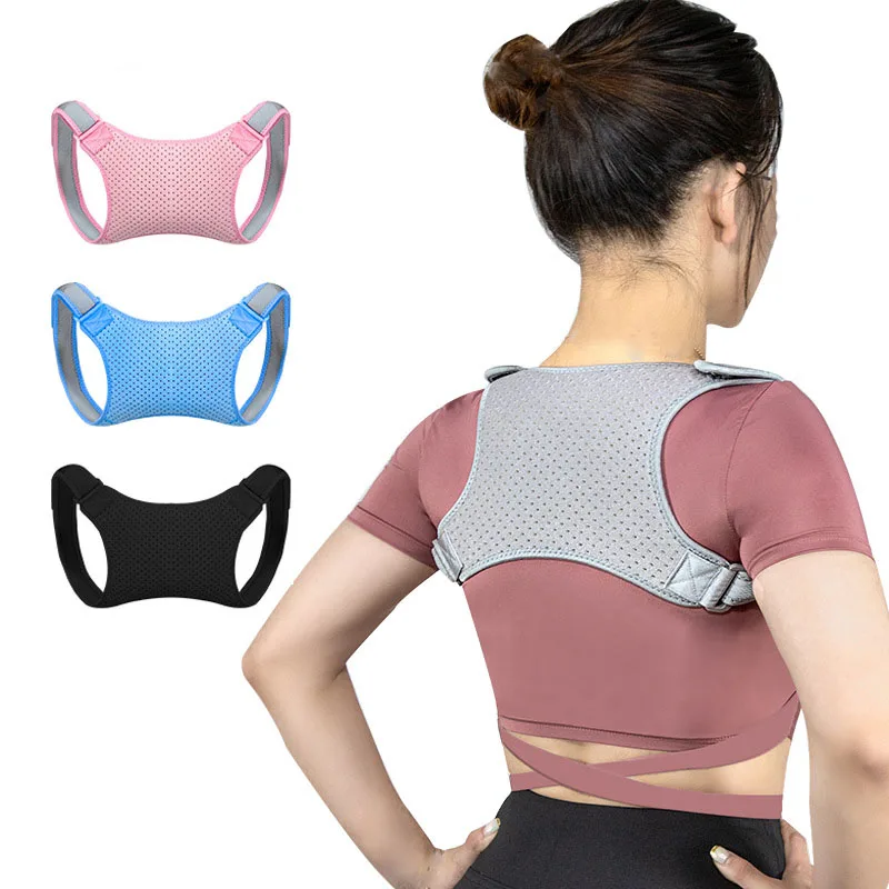 

2021 New products Adjustable shoulder posture corrector back brace back support, Balck/grey/pink/blue