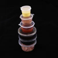 

1oz 2oz plastic disposable sauce cup with lid for restaurant fast food take out food dressing sauce ketchup