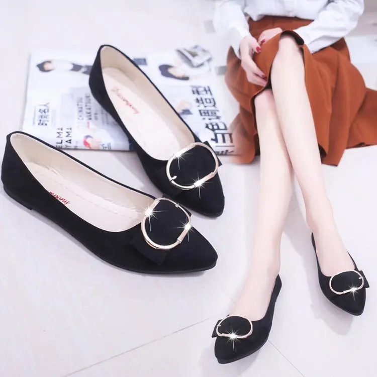 

Best selling shallow mouth love star decoration fashion Korean ladies summer pointed sexy flat work shoes, As the picture show