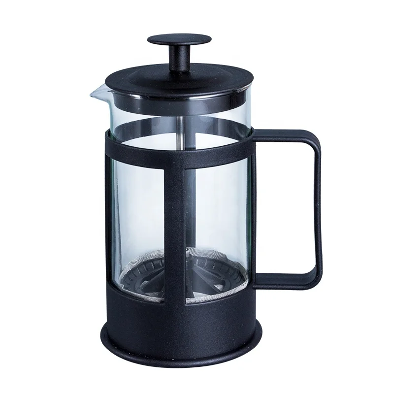 

350ml Hand Brewing French Press Coffee Pot Glass French Coffee Maker With Stainless Steel Filter, Black