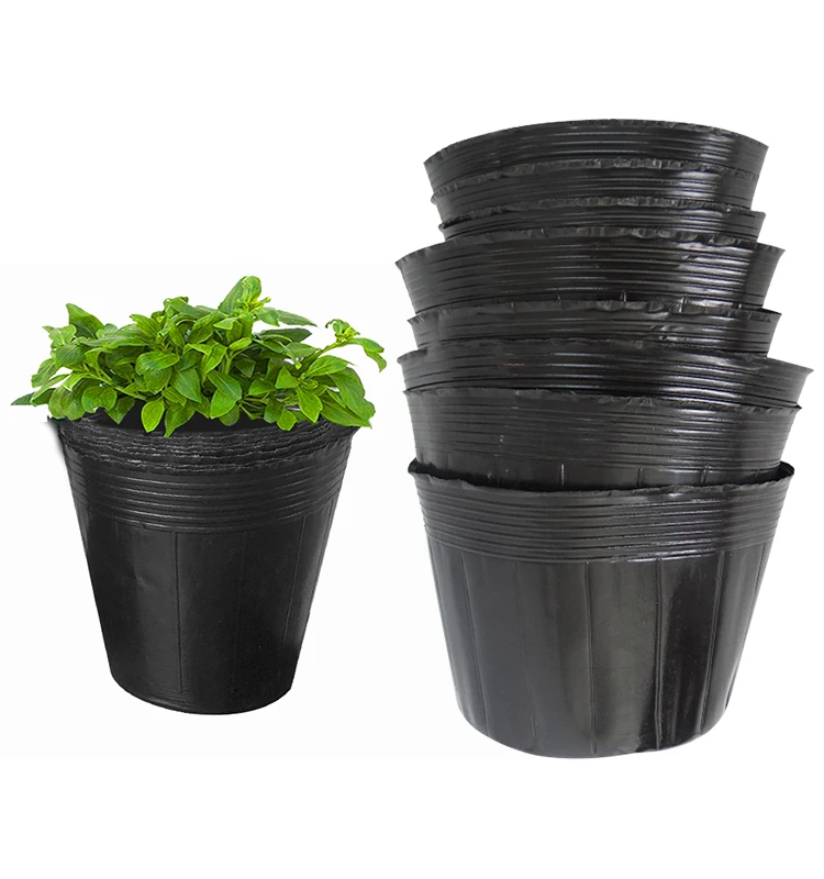 

Disposable Cheap price Black plastic plant flower nursery grow pots soft hand nutrition agriculture pot for greenhouse garden, Black, other colors can be customized