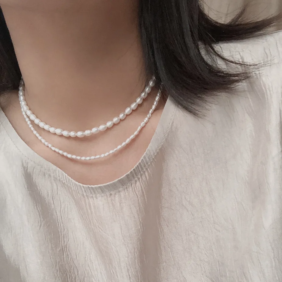 

New arrival fashion French style irregular freshwater pearl necklace jewelry for women