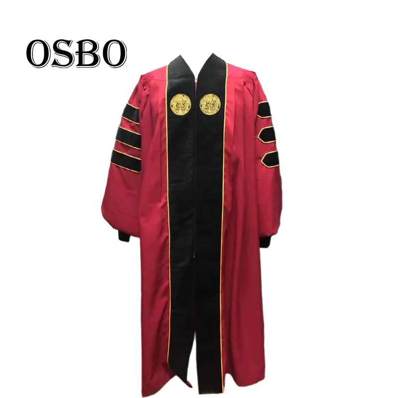 

2020 high quality Northeastern maroon graduation gown doctoral gown university robe, More than 12 colors
