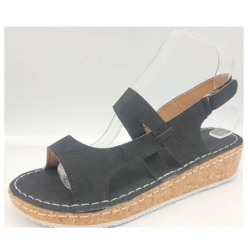 

Summer College School Style Fashion Popular Low Heel Wedge Heel Women Casual Sandals Shoes Woman, As picture