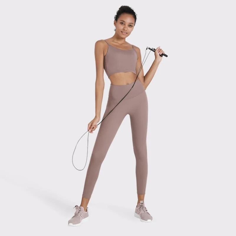 

Custom Seamless Fitness Clothing Female Workout Leggings Top Sport Clothes Training Tights Yoga Wear Set Miqi Apparel, Same as picture shows
