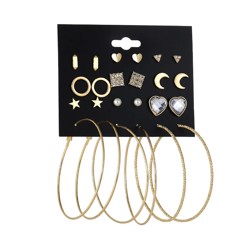 

VIVILADY gold plated 2020 popular accessories set fashion geometric wholesale hoop earrings female