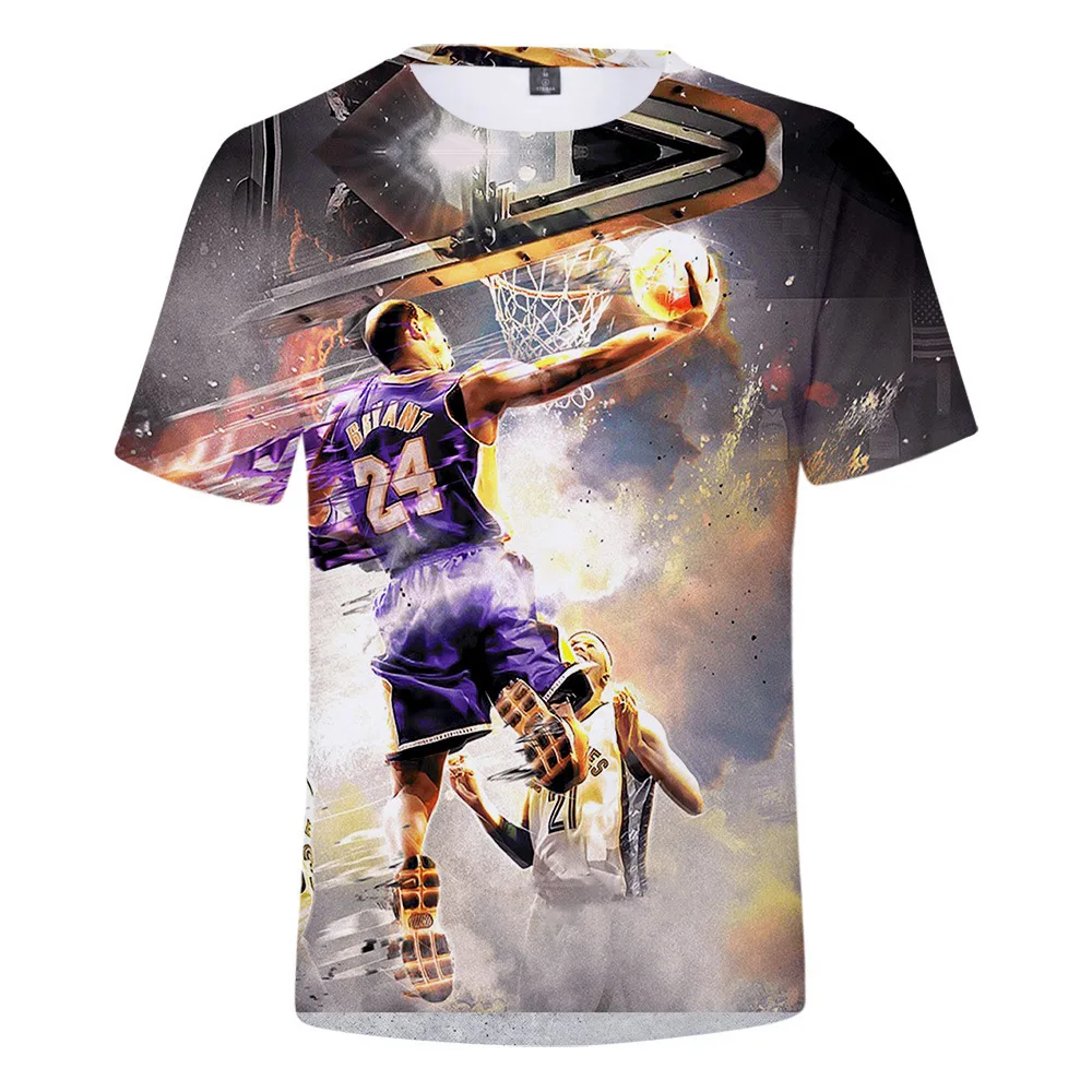 

Cotton Kobe Bryant round neck fashion formal high street hip hop digital printing plus size boys men's t-shirts