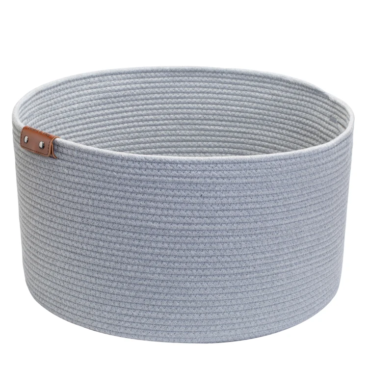 

Large High Quality Storage Baskets Cotton Rope Basket Woven Box, White