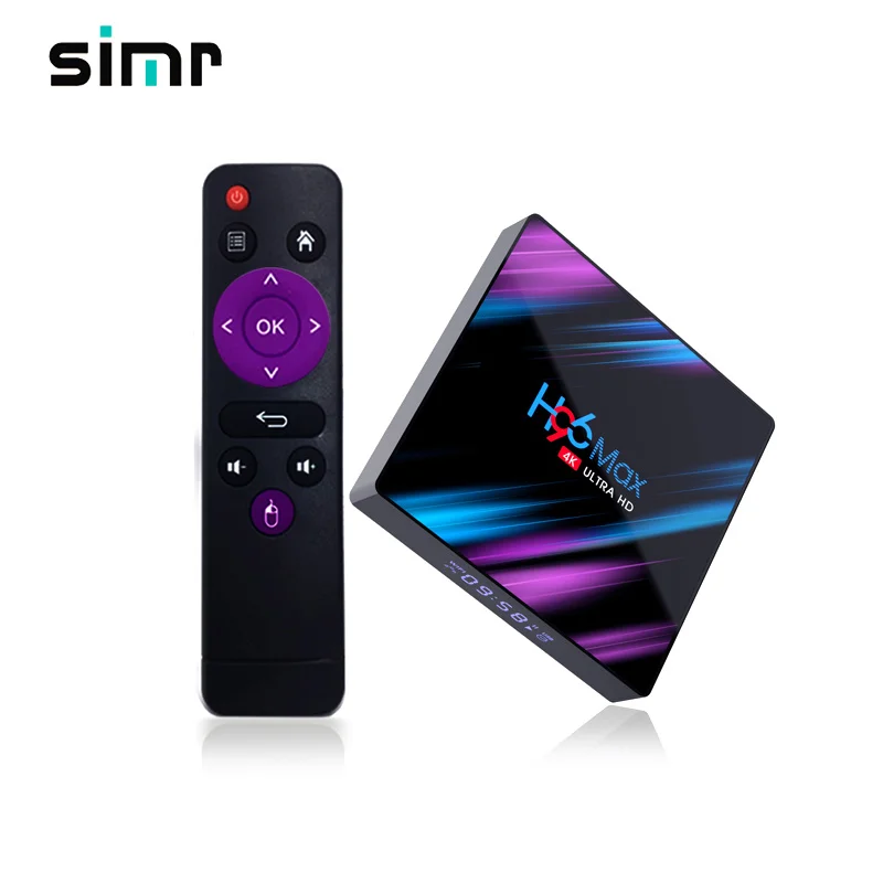 

simr H96MAX 4K HD RK3318 TV 4G 64GB Smart TV Box 2.4&5.0G WiFi Box Google Play android tv box