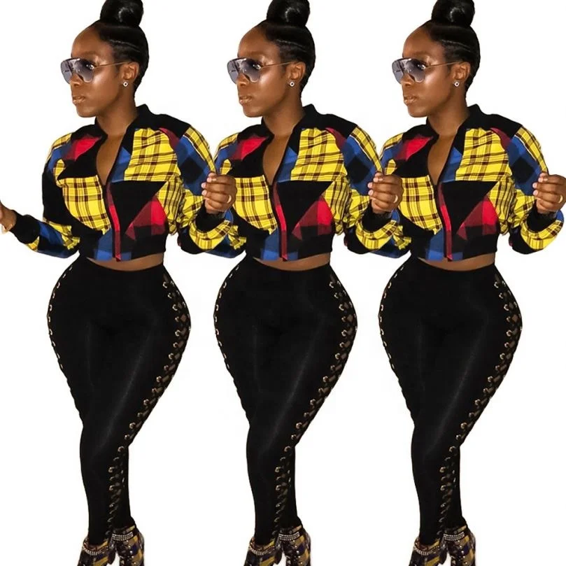 flash sale zipper jacket winter two piece set for girls from China