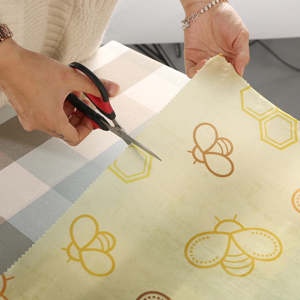 
Direct Factory Customizable Natural Eco-friendly Reusable Organic cotton Beeswax Food Wrap Roll 