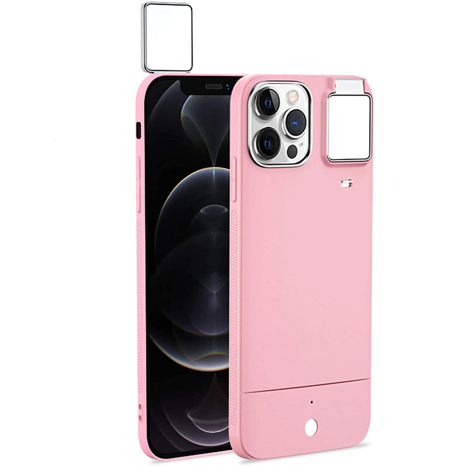 

Ring Light Case Adjustable Color Fill Light Phone Photo Led Selfie ring fill light Cover for iPhone 12 pro max, White,green,pink,black