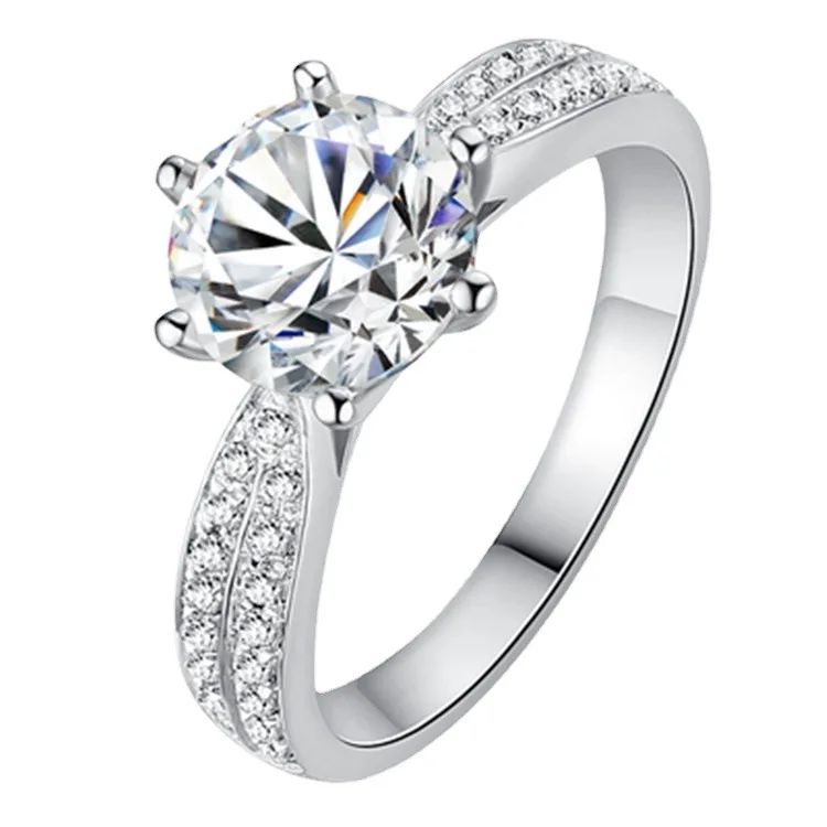

Anillos de cristal Bridal Wedding Ring Set Zircon 18K White Gold Rings Diamond Unisex Bling Flash Xmas Gift jewelry, Golden sliver black