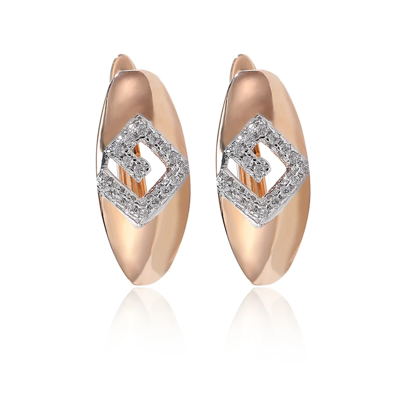 

Milli own design in stock gold plated zircon crystal hoop huggie earrings jewelry, Picture shows