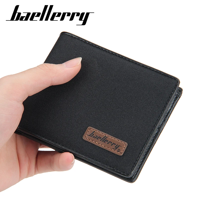 

2022 baellerry custom bifold leather canvas wallets thin Coin Purse Card Holder short rfid wallet valentines day gifts for men, Picture shows