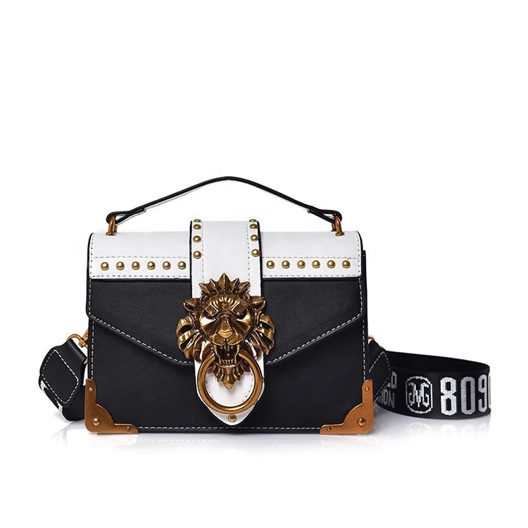 

Fashion Metal Lion Head Mini Small Flap Shoulder Crossbody Bag Handbags For Women