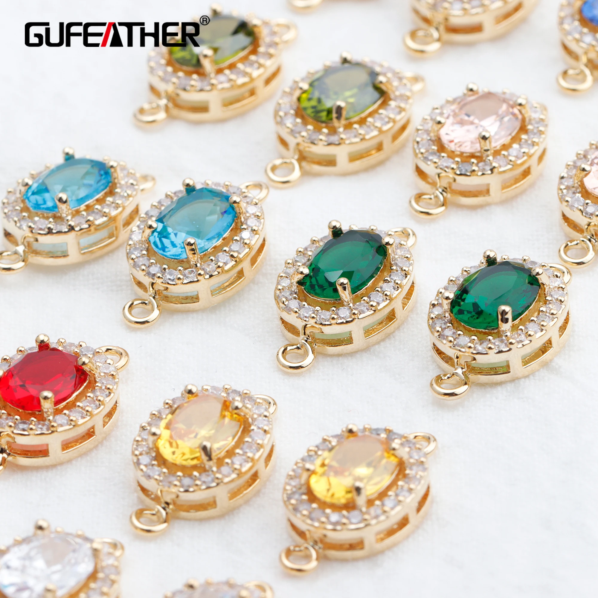 

M768 jewelry accessoriespass REACHnickel free18k gold platedzircon pendantsearrings making 10pcs/lot