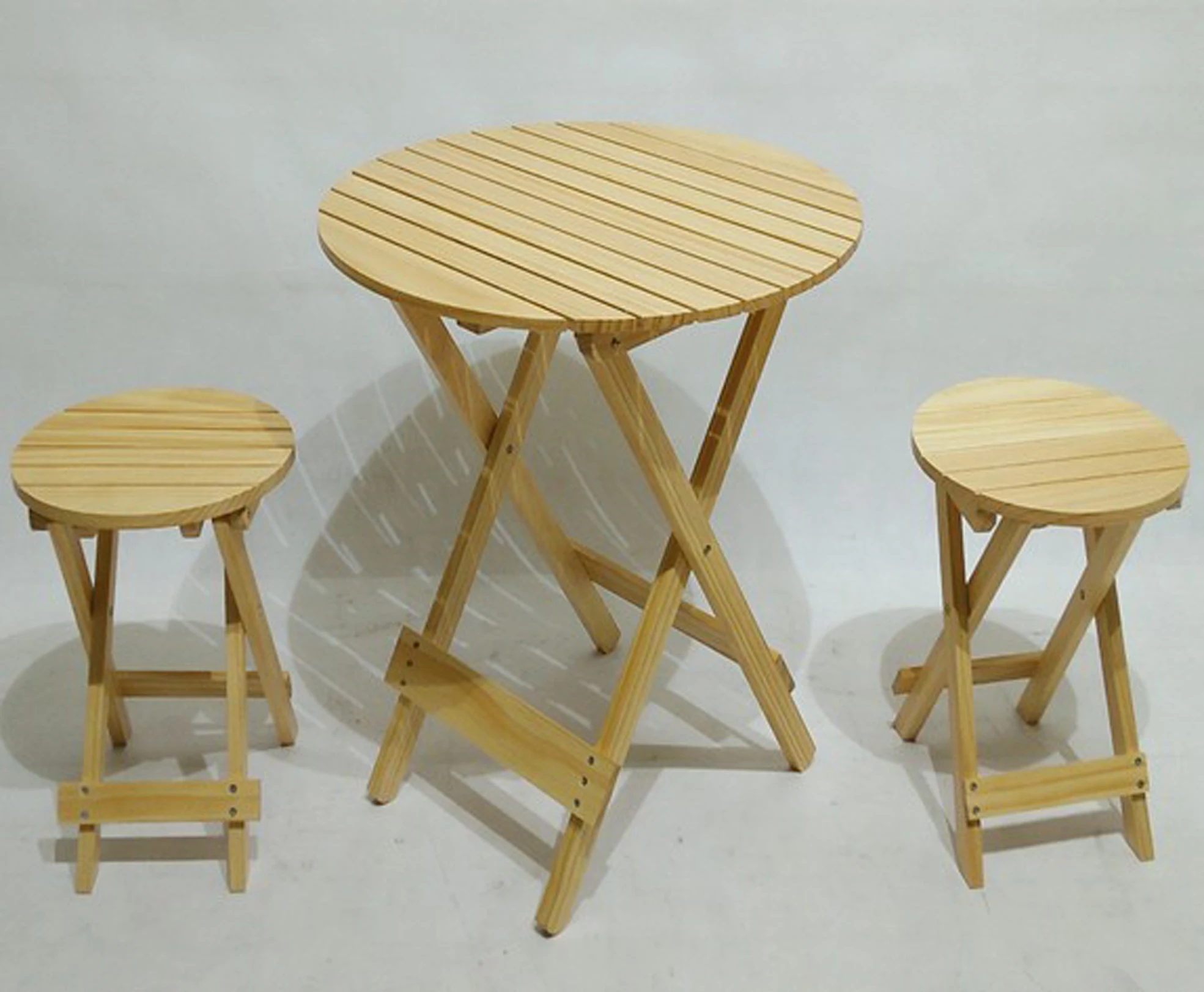 
High quality safe designed white Solid wood folding table and chairs 